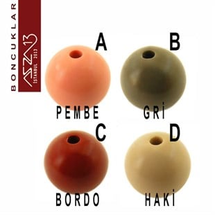 Karışık Renk, Akrilik, 16 mm Yuvarlak Boncuk / Paket İçeriği 1 Adet