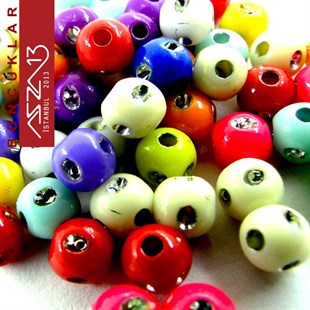 Kristal Taşlı 4 mm Yuvarlak Boncuk / Paket İçeriği 200 Adet