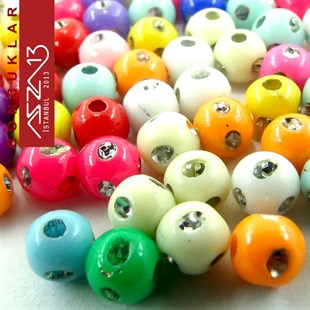 Kristal Taşlı 4 mm Yuvarlak Boncuk / Paket İçeriği 200 Adet