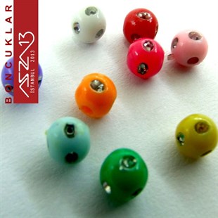 Kristal Taşlı 4 mm Yuvarlak Boncuk / Paket İçeriği 200 Adet