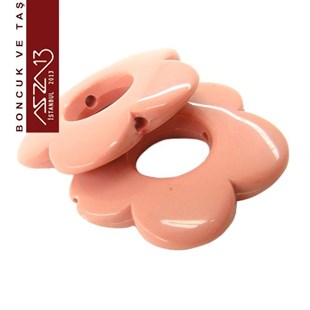 Pembe Akrilik 30 mm Papatya Çerçeve Boncuk / Paket İçeriği 2 Adet