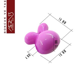 Pembe-Kırmızı-Mor, Akrilik, 16x16 mm Tavşan Boncuk (10 gr) / Paket İçeriği 6 Adet