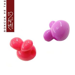 Pembe-Kırmızı-Mor, Akrilik, 16x16 mm Tavşan Boncuk (10 gr) / Paket İçeriği 6 Adet