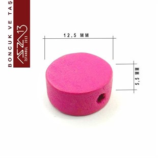 Yassı Yuvarlak 12,5/5,5 mm, Karışık Renkli, Ahşap Boncuk (9,2 Gr) / Paket İçeriği 20 Adet