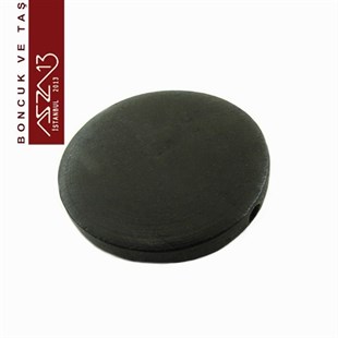 Yassı Yuvarlak 30/5 mm, Siyah Ahşap Boncuk (7,4 Gr) / Paket İçeriği 3 Adet