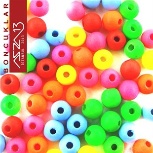 Yuvarlak 4 mm, Neon Karışık Renkli Boncuk (10,0 Gr) / Paket İçeriği 330 Adet