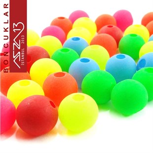 Yuvarlak 8 mm, Neon Karışık Renkli Boncuk (20,0 Gr) / Paket İçeriği 85 Adet