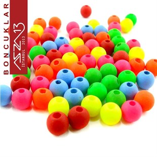 Yuvarlak 4 mm, Neon Karışık Renkli Boncuk (10,0 Gr) / Paket İçeriği 330 Adet