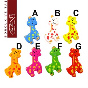 Zürafa 20x36 mm, Ahşap Boncuk (3,2 Gr) / Paket İçeriği 3 Adet