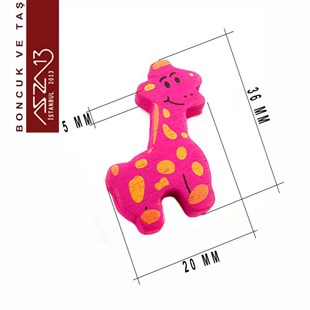 Zürafa 20x36 mm, Ahşap Boncuk (3,2 Gr) / Paket İçeriği 3 Adet
