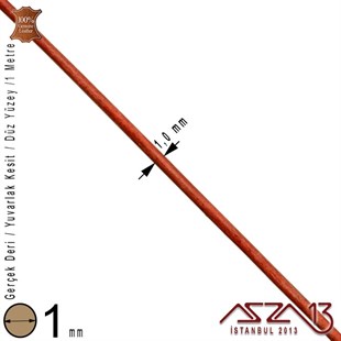 Gerçek Deri - 1 mm - Somon - Düz Yüzey - Yuvarlak Kesit - Kordon / 1 Metre
