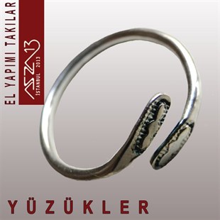 Gümüş Kaplama Halka Pirinç Yüzük