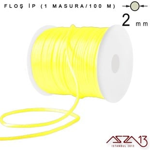 Neon Sarı 2,00 mm Floş İp - 100 m / 1 Masura