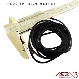 Siyah - 2,00 mm - Floş İp / 3 Metre