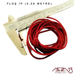 Kırmızı - 2,00 mm - Floş İp / 3 Metre