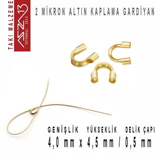Mikronize 14K Altın Kaplama, 4,0x4,5 mm (0.21) Gardiyan / Paket İçeriği 10 Adet