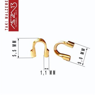 Mikronize 14K Altın Kaplama, 5,0x5,5 mm (0.45) Gardiyan / Paket İçeriği 10 Adet
