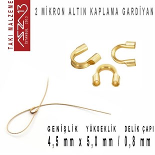 Mikronize 14K Altın Kaplama, 4,5x5,0 mm (0.31) Gardiyan / Paket İçeriği 10 Adet