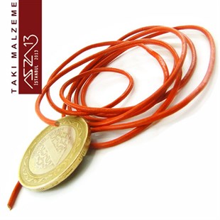 Gerçek Deri 1,50 mm Turuncu Kordon / Paket İçeriği 1 m