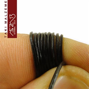 Gerçek Deri - 0,8 mm - Siyah - Yuvarlak Kesit - Sicim (Keçi Derisi)  / 1 Metre