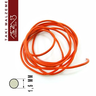 Gerçek Deri 1,50 mm Turuncu Kordon / Paket İçeriği 1 m