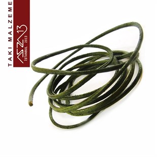 Gerçek Deri 1,50 mm Yeşil Kordon / Paket İçeriği 1 m