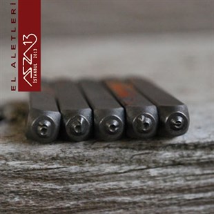 Kanvas Muhafazalı Metal Damga 3 mm Gotik Küçük Harf Seti