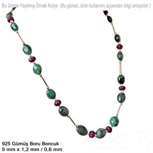 925K Gümüş - Boru Boncuk - 5x1,2 mm - 10 Adet