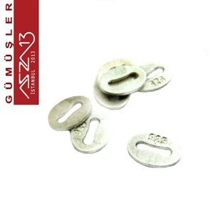 925 K Gümüş 6x4 mm Ayar Damga Pulu / Paket İçeriği 7 Adet
