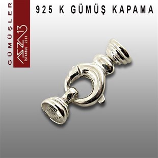 925 K Gümüş 24x6/5 mm Klipsli Kapsül Kapama / Paket İçeriği 1 Adet