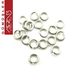 925 K Gümüş 0,8 mm Telden 3,5 mm İç Çaplı Halka / Paket İçeriği 18 Adet