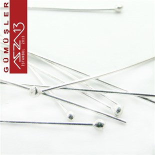 925 K Gümüş 3 cm Oval Başlı İğne (Çivi) / Paket İçeriği 20 Adet