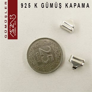 925 K Gümüş 8,5x7x/4,5mm Yassı Kapama / Paket İçeriği 2 Adet