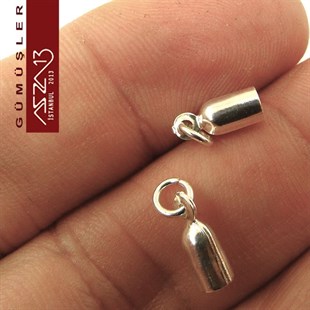 925 K Gümüş 12x4/3 mm Kapsül / Paket İçeriği 2 Adet