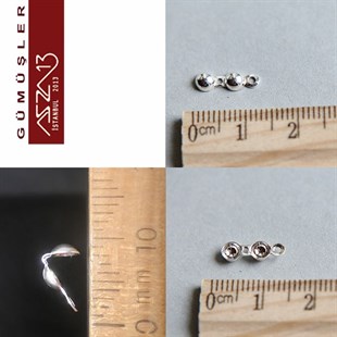 925 K Gümüş 13 mm Düğüm Kapama / Paket İçeriği 4 Adet