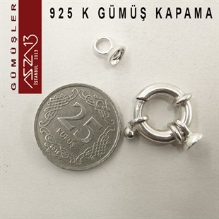 925 K Gümüş 22x14x5,5/4 mm Klipsli Kapsül Kapama / Paket İçeriği 1 Adet