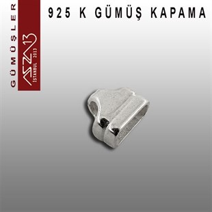 925 K Gümüş 7x6x/3,5mm Yassı Kapama / Paket İçeriği 4 Adet