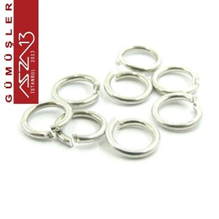 925 K Gümüş 0,8 mm Telden 5 mm İç Çaplı Halka / Paket İçeriği 8 Adet