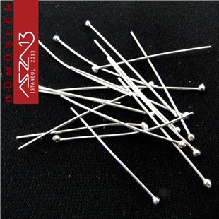 925 K Gümüş 3 cm Oval Başlı İğne (Çivi) / Paket İçeriği 20 Adet