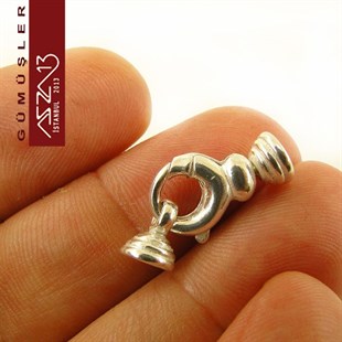 925 K Gümüş 24x6/5 mm Klipsli Kapsül Kapama / Paket İçeriği 1 Adet