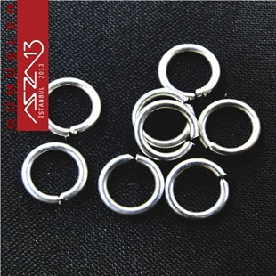 925 K Gümüş 0,8 mm Telden 5 mm İç Çaplı Halka / Paket İçeriği 8 Adet