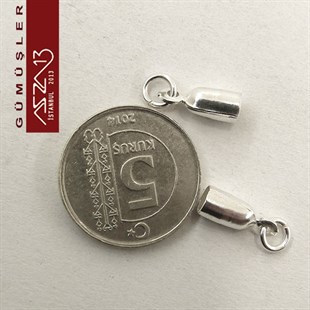 925 K Gümüş 12x4/3 mm Kapsül / Paket İçeriği 2 Adet