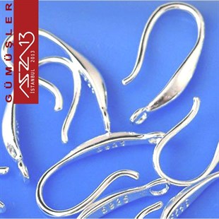 Sterling Gümüş Halkalı 16 mm Küpe Kancası / Paket İçeriği 1 Çift