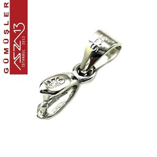 Sterling Gümüş 14 mm Kolye Ucu Klipsi / Paket İçeriği 2 Adet