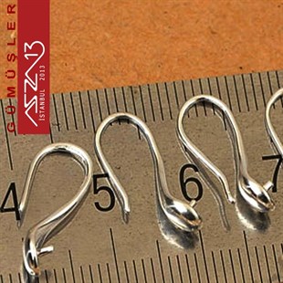 Sterling Gümüş Şapkalı ve Pinli 10 mm Küpe Kancası / Paket İçeriği 1 Çift