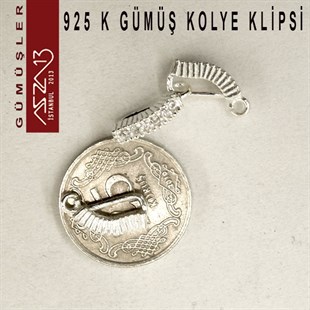925 K Gümüş, 14x6 mm Zirkon Taşlı Kolye Klipsi / Paket İçeriği 3 Adet