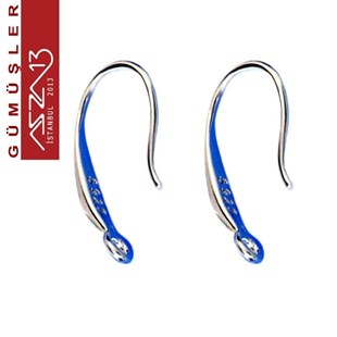 Sterling Gümüş Halkalı 16 mm Küpe Kancası / Paket İçeriği 1 Çift