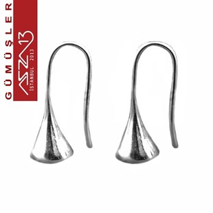 Sterling Gümüş Külahlı 22 mm Küpe Kancası / Paket İçeriği 1 Çift