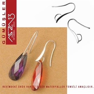 Sterling Gümüş Büyük İç Halkalı 20 mm Küpe Kancası / Paket İçeriği 1 Çift