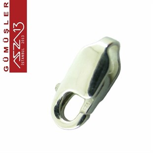 925 K Gümüş 8 mm Dikdörtgen (Papağan) Kilit / Paket İçeriği 1 Adet
